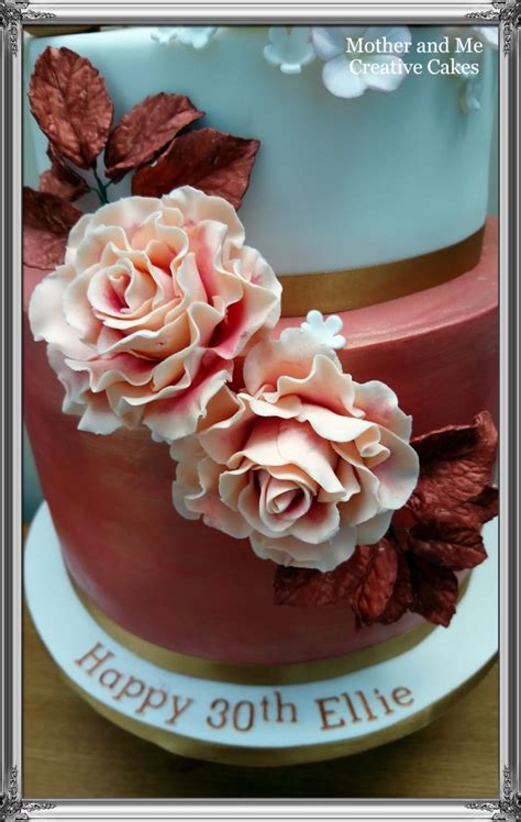 Rose Gold 30th By Mother And Me Creative Cakes Creative Cakes Cake