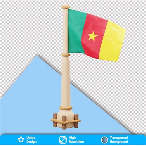 Premium PSD | 3d country flag cameroon flag