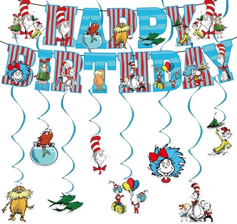 Doctor Seuss Birthday Party Supplies Banner And 8hanging