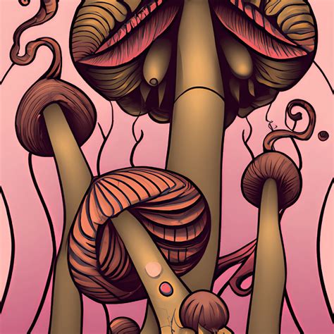 Psychedelic Mushrooms Art Nouveau Poster Creative Fabrica