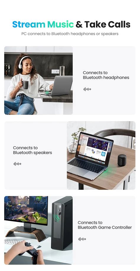 [CLEARANCE] UGREEN CM390 Wireless USB Bluetooth 5.0 Adapter with Conne ...