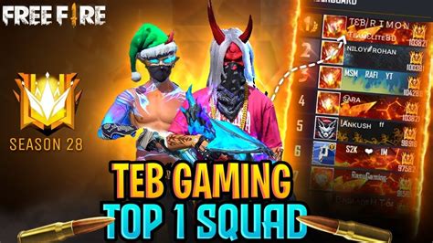 Free Fire Grandmaster Top 1 Live Teb Gaming Grandmaster Live