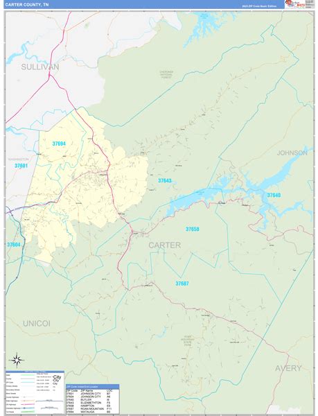 Maps of Carter County Tennessee - marketmaps.com