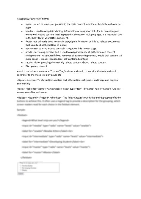 SOLUTION: Html applied accessibility codes and syntax - Studypool