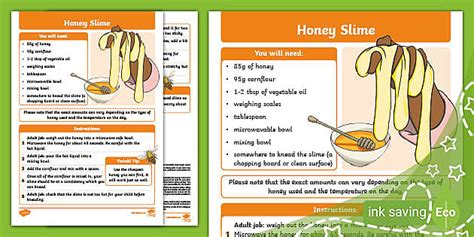 Honey Slime Instructions - Play At Home - Arts and Crafts