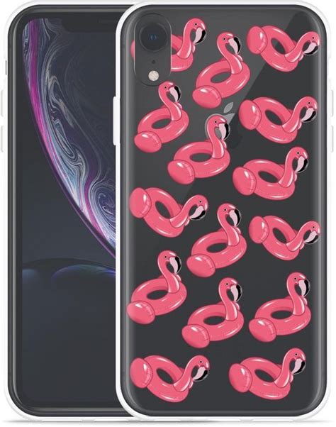 Geschikt Voor Apple IPhone Xr Hoesje Inflatable Flamingos Designed By