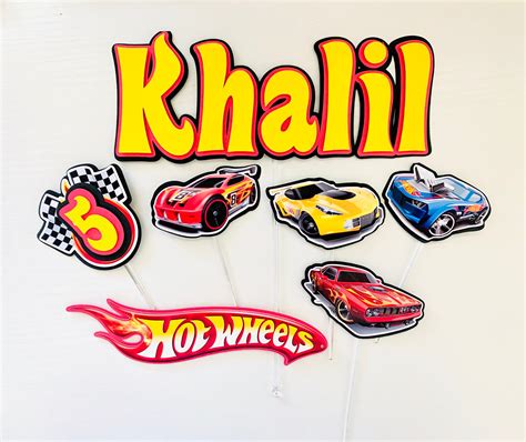 Personalized Hot Wheels Theme Cake Topper Etsy