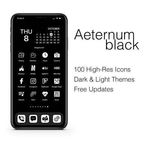 Ios 16 Black Icon Pack - Aeternum Black iOS 16 icon pack (Dark & Light)