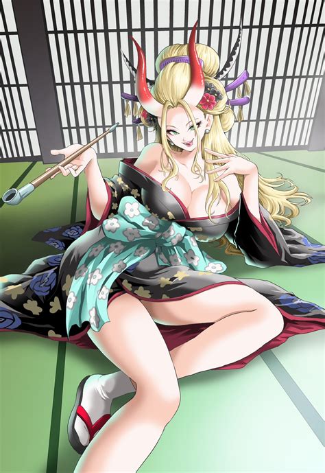Black Maria One Piece One Piece Highres Girl Bare Shoulders Blonde Hair Breasts