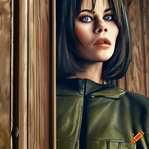 Photorealistic Portrait Of A Woman In A Black Bomber Jacket On Craiyon