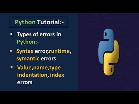 Types Of Errors In Python Programming Handling Errors In Python