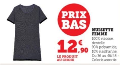 Promo Nuisette Femme Chez Super U