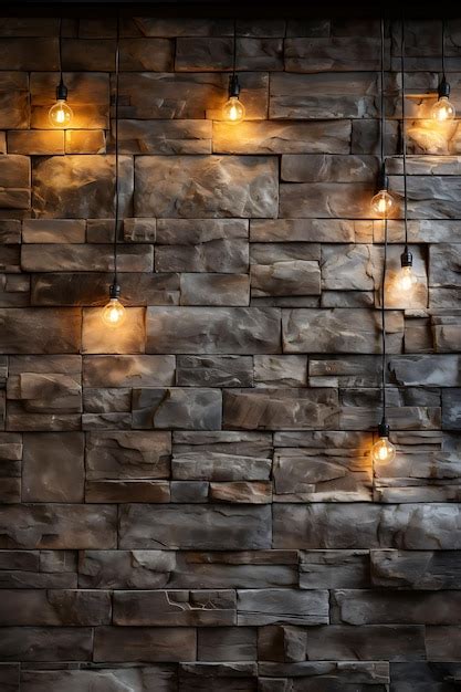 Premium AI Image | Photo of Textured Stone Veneer Wall With a Row of ...