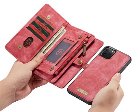 CaseMe IPhone 11 Pro Max Detachable 2 In 1 Zipper Wallet Case Red