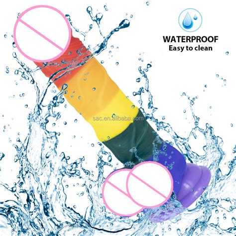 Sacknove Female Masturbation Sex Product Silicone Bulk Penis Suction Cup Jelly Rainbow Fantasy