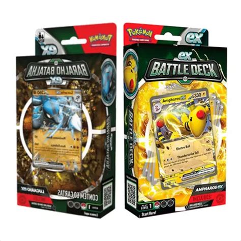 Kit 2 Decks Pokémon Baralho De Batalha Ex Ampharos E Lucario Frete Grátis