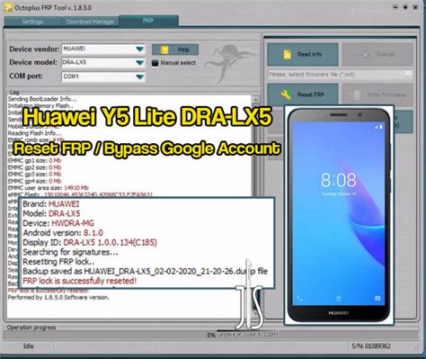 حذف FRP وحساب جوجل لهاتف Huawei Y5 Lite DRA LX5 بإستخدام Octoplus FRP