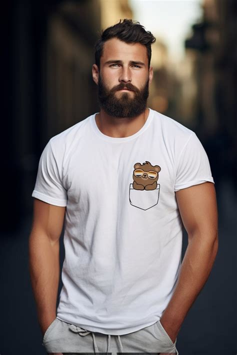 Linda Camiseta De Oso De Bolsillo Camisa De Orgullo De Oso Gay Gafas De Sol Con Bandera De