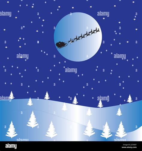 A Snowy Christmas Scene with stars,snow falling,christmas trees and ...