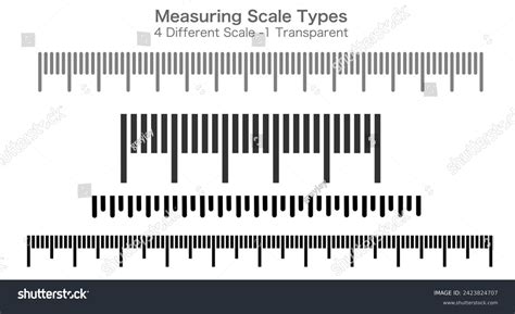 measuring ruler scale types set  stock vector royalty
