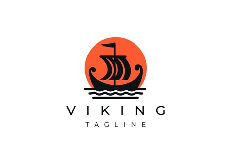 Premium Vector Viking Ship Logo Design Flat Vector Icon Illustration