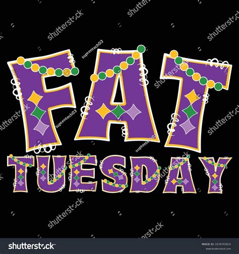 Fat Tuesday Mardi Gras Shirt Print Stock Vector (Royalty Free