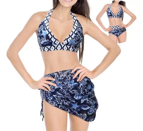 Juego De Traje De Baño Bikini Para Mujer Con Faldas Piezas MercadoLibre