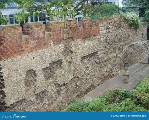 Ruins of Roman City Walls in London Stock Photo - Image of architecture ...