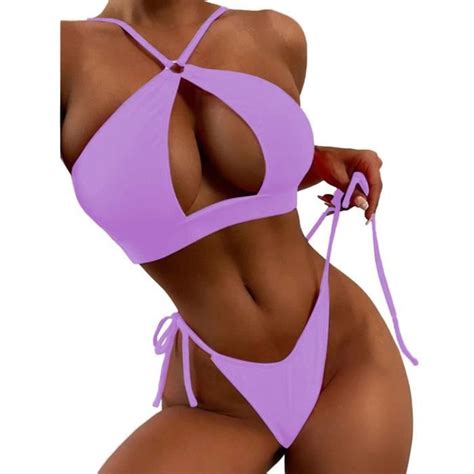 Maillot De Bain Maillot De Bain D T Rembourr De Couleur Unie Bikini D T Pi Cesensemble