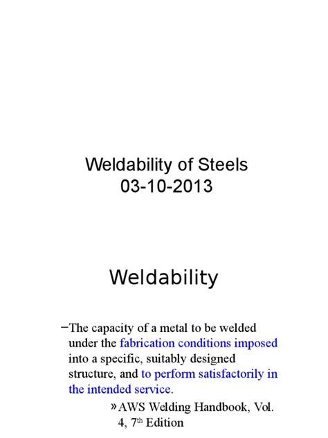 WELDABILITY of Steel | PDF | Welding | Construction