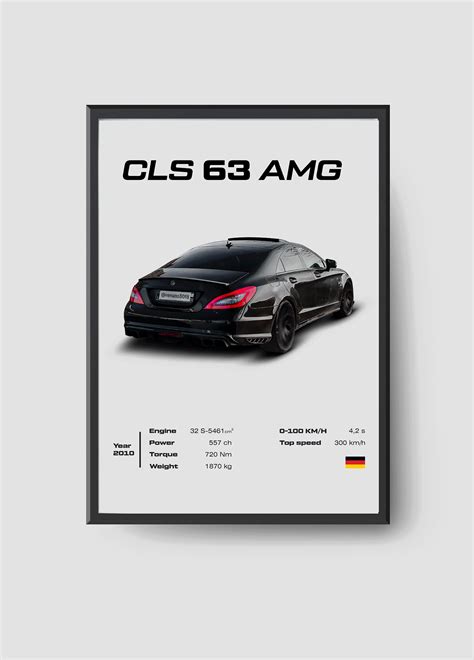 Poster Mercedes Benz Cls 63 Amg Sports Car Art Premium Wall Decoration