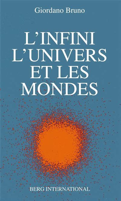 L Infini L Univers Et Les Mondes Broch Giordano Bruno Achat