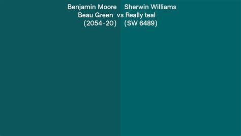 Benjamin Moore Beau Green 2054 20 Vs Sherwin Williams Really Teal SW