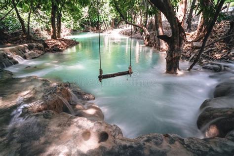 Hot Springs Onsen Natural Bath Is Surrounded By Red Yellow Leaves In Fall Leaves Waterfall