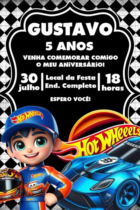 Convite Anivers Rio Hot Wheels Cumplea Os De Hot Wheels Fiesta De Hot Wheels Cumplea Os De