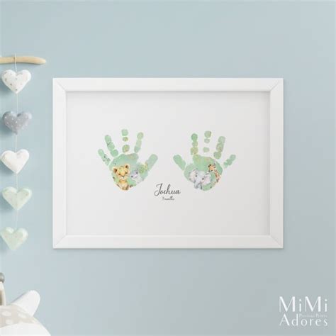 Real Foil Baby Handprint Footprint Art Made From Baby S Finland