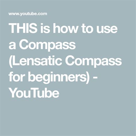 This Is How To Use A Compass Lensatic Compass For Beginners Youtube Compass Beginners