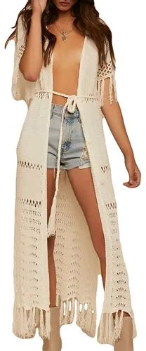 Bsubseach Mujer Traje De Baño Crochet Cubrir Bikini Kimono Meses sin interés