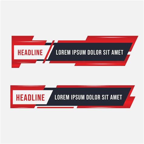 Premium Vector Editable Modern Lower Third Banner Header Title Set