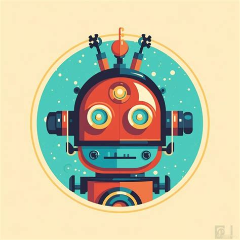 Premium Photo Cute Robot Illustration Logo