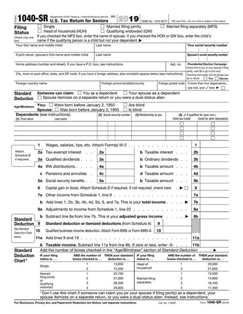 Printable Form 1040 Sr Printable Forms Free Online