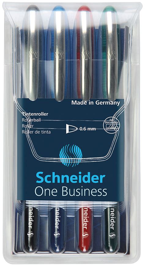 Schneider One Business Rollerball Pens - Assorted Colours (Pack of 4 ...