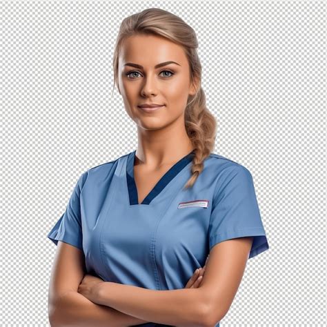 Premium PSD European Woman Nurse Psd Transparent White Isolated