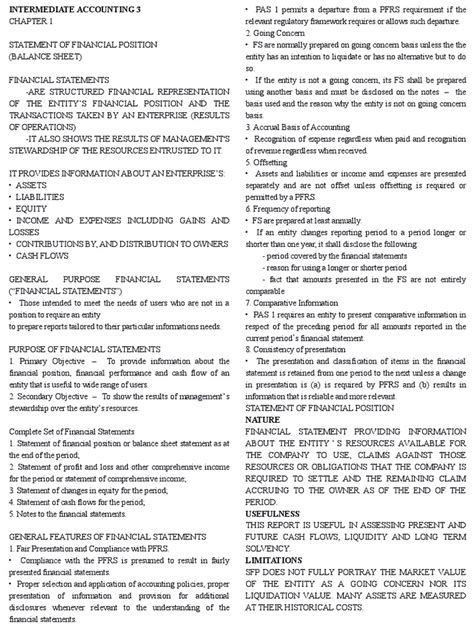 Intermediate Accounting 3 Chapter 1 Pdf Financial Statement
