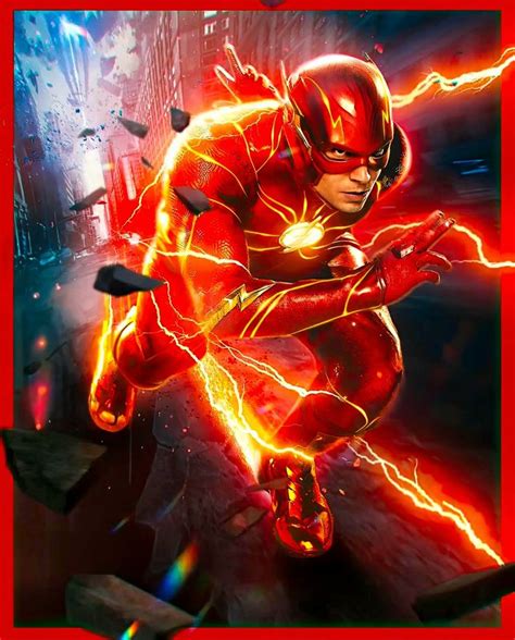 the flash running through an urban area