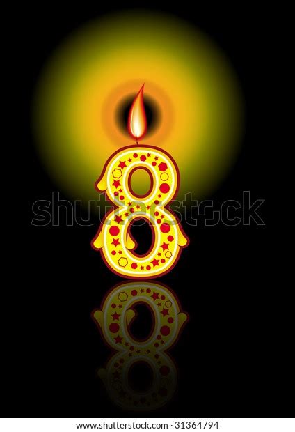 Cute Birthday Candle Over Black Background Stock Illustration 31364794