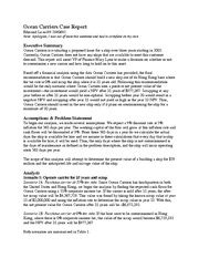ocean carriers case report chapter  project analysis