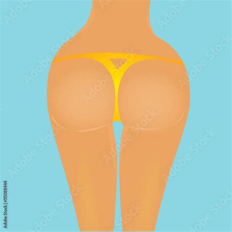 Sexy Woman Big Booty Vector Girl In Bikini Stock Vector Adobe Stock