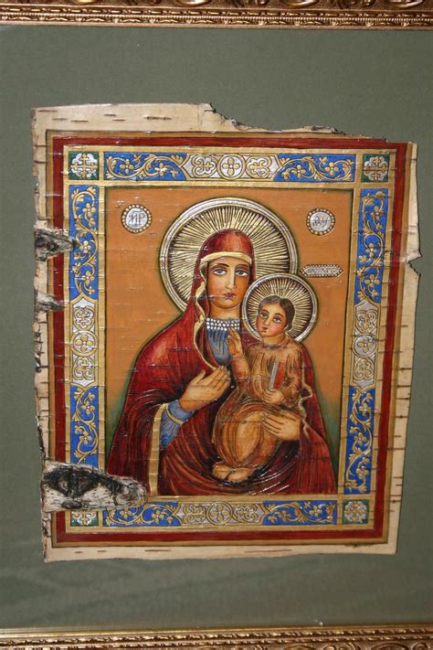 икона на бересте Любечская Пресвятая Богородица | Берёста