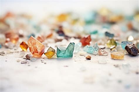 premium photo closeup  differently colored raw gems  minerals
